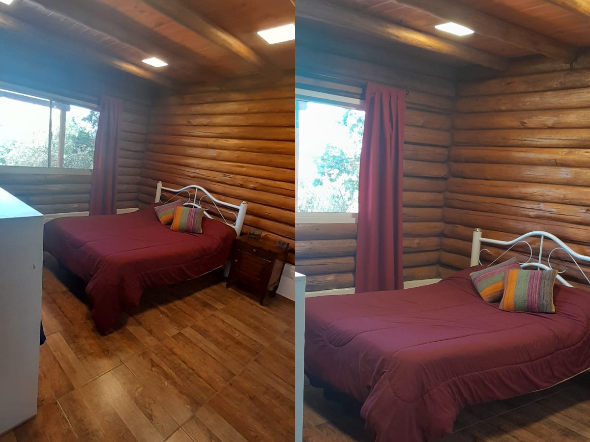 Dormitorio | Casa Los Pozos Cabaña de Troncos - Quebrada de Los Pozos - Traslasierra